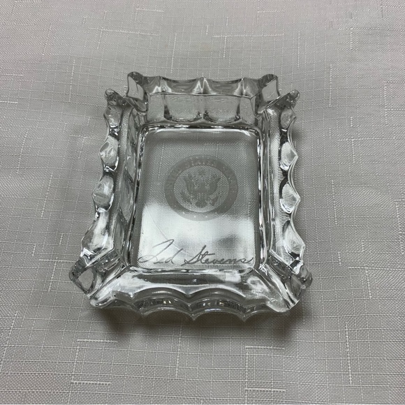 RARE Vintage United States Senate Glass Ashtray Ted Stevens Collectible - Picture 7 of 9